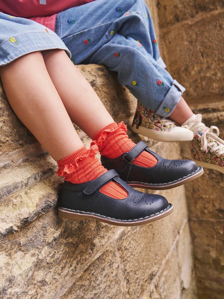 Boden Black Leather T-Bar School Shoes - Image 4 of 4