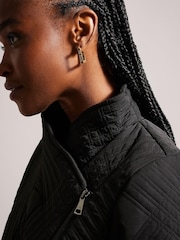 Ted Baker Black Rosemia Padded Short Wrap Coat - Image 4 of 6