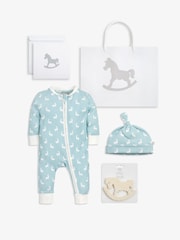The Little Tailor Luxury 3 Baby Gift Set; Sleepsuit, Hat and Rubber Teether Toy - Image 1 of 13