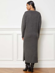 Albaray Grey V-Neck Loose Fit Dress - Image 2 of 5