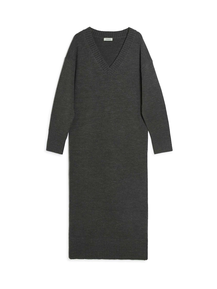 Albaray Grey V-Neck Loose Fit Dress - Image 5 of 5