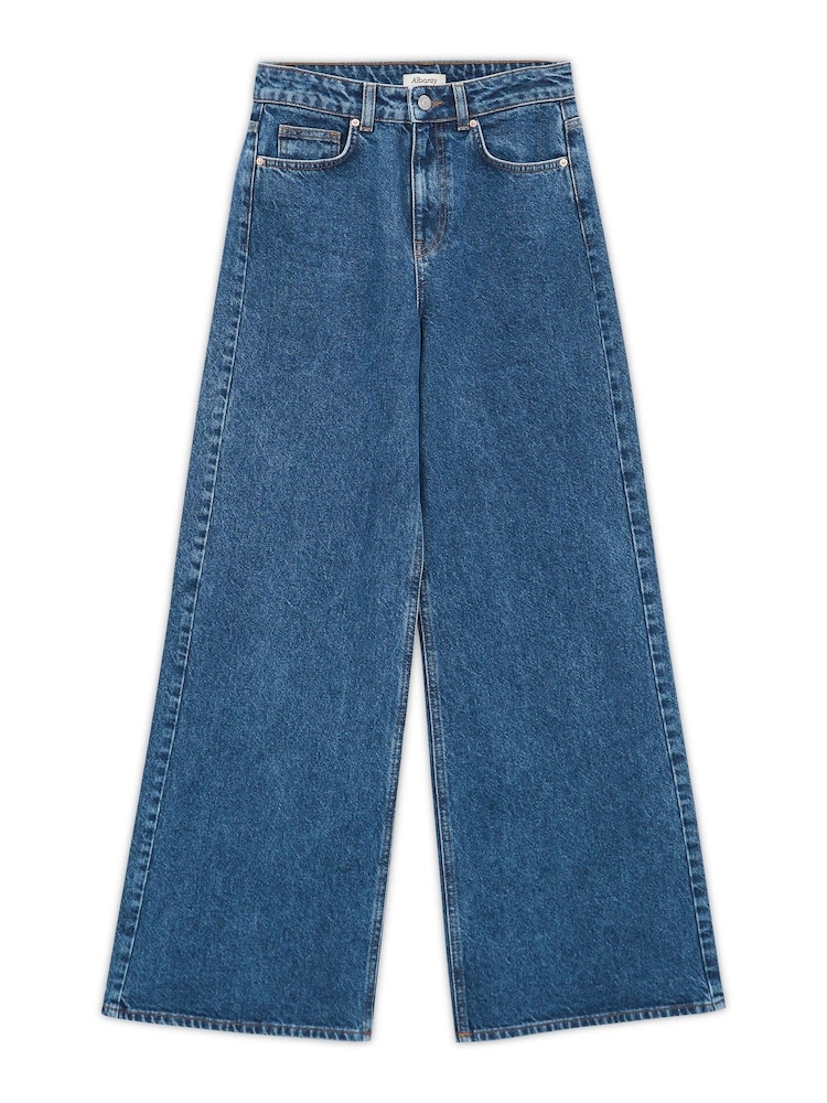 Albaray Blue Full Length Wide Leg Jeans - Image 4 of 4
