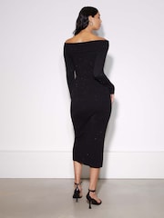 Albaray Sparkle Bardot Black Dress - Image 2 of 5