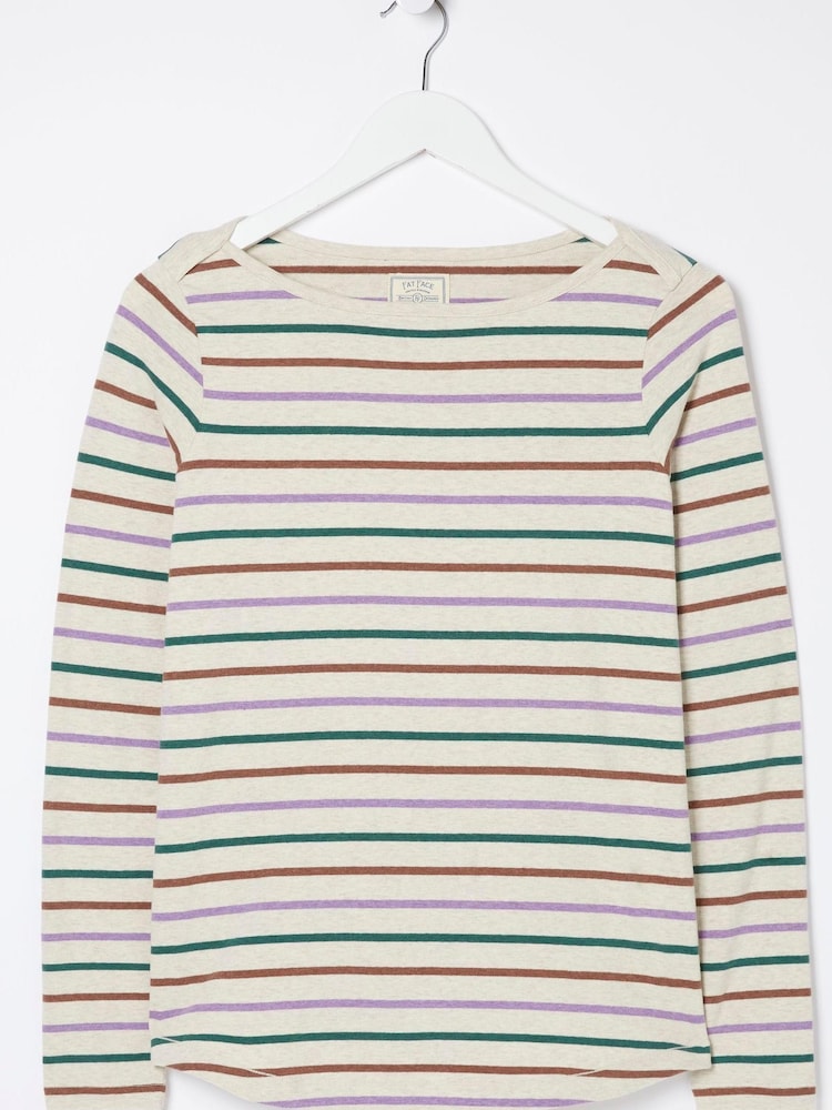 FatFace Cream Multi Breton Organic Cotton T-Shirt - Image 2 of 2