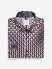 Sage Green Regular Fit Printed Trimmed Shirt - Image 6 of 8