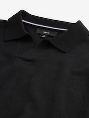 Black Knitted Regular Fit Trophy Polo Shirt - Image 6 of 7