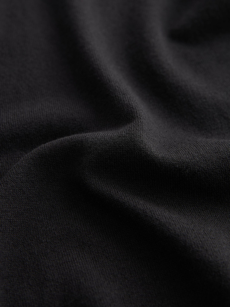 Black Knitted Regular Fit Trophy Polo Shirt - Image 7 of 7