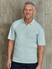 Grey Knitted Regular Fit Trophy Polo Shirt - Image 1 of 7