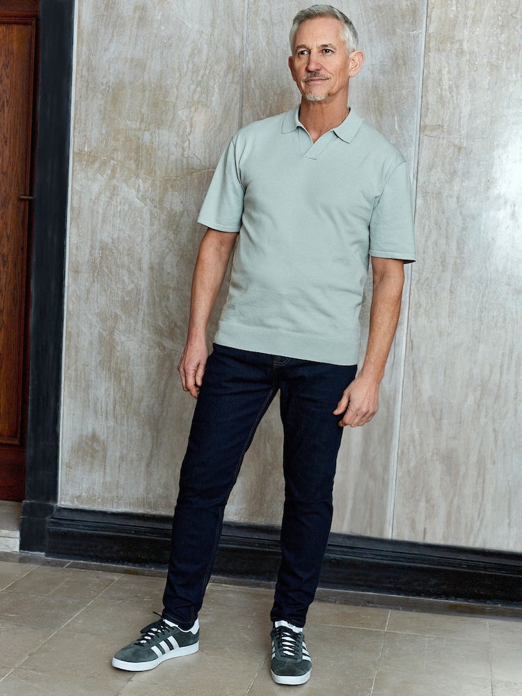 Grey Knitted Regular Fit Trophy Polo Shirt - Image 2 of 7