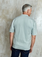 Grey Knitted Regular Fit Trophy Polo Shirt - Image 3 of 7
