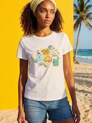 Roman White Graphic Print Stretch T-Shirt - Image 1 of 4
