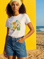 Roman White Graphic Print Stretch T-Shirt - Image 2 of 4