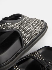 Black/White Forever Comfort® Knitted Raffia Footbed Sandals - Image 8 of 10
