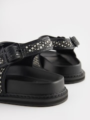Black/White Forever Comfort® Knitted Raffia Footbed Sandals - Image 9 of 10