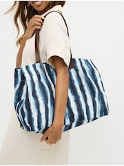 Blue Stripe Beach 100% Cotton Bag - Image 1 of 8