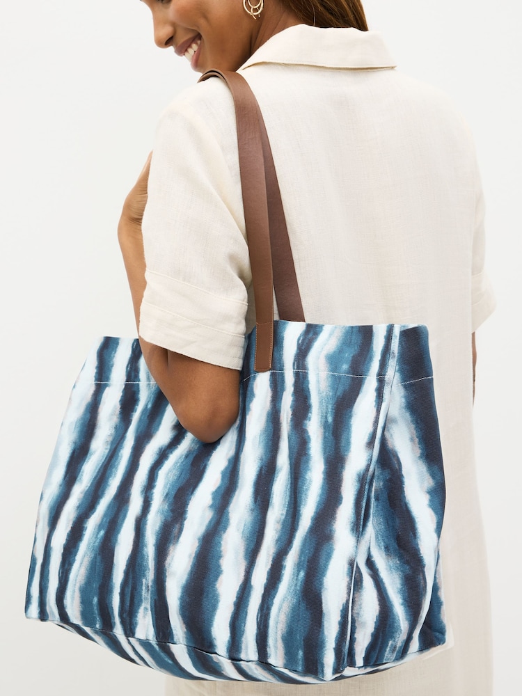 Blue Stripe Beach 100% Cotton Bag - Image 2 of 8