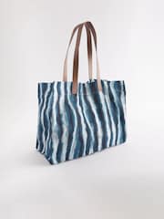 Blue Stripe Beach 100% Cotton Bag - Image 4 of 8