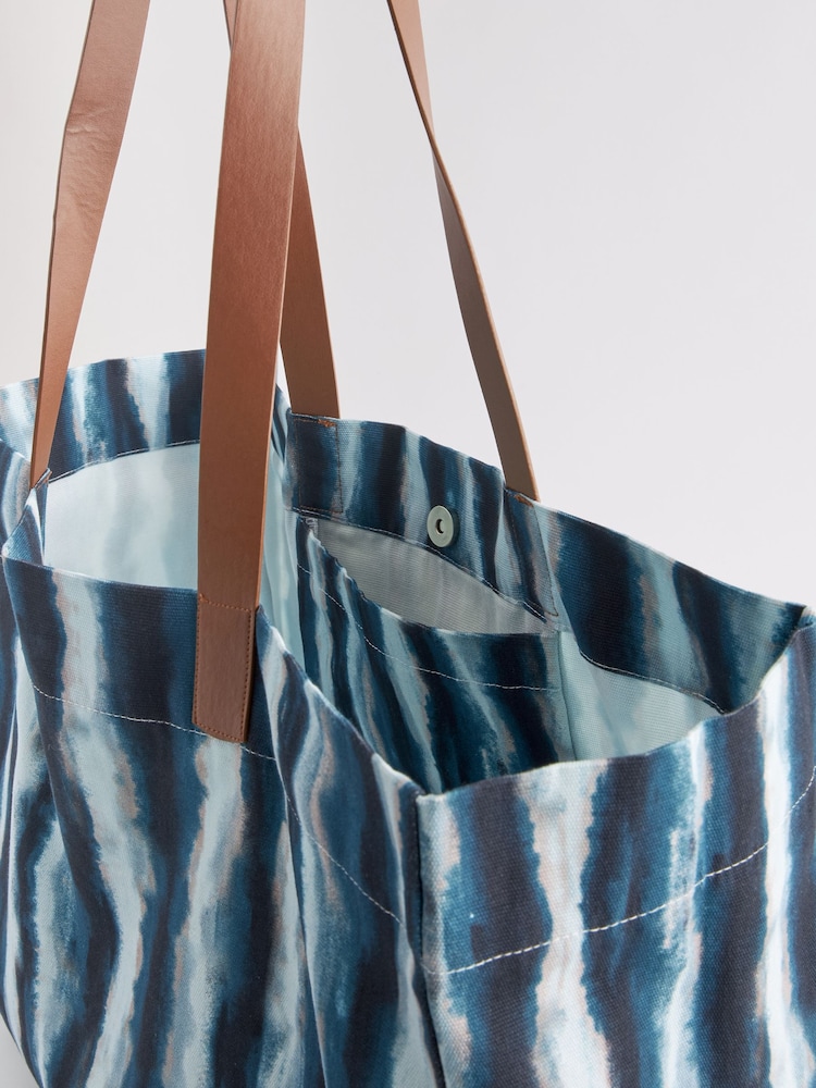 Blue Stripe Beach 100% Cotton Bag - Image 8 of 8