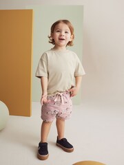 Lilac Zebra Linen Blend Pull-On Shorts (3mths-7yrs) - Image 2 of 7