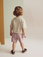Lilac Zebra Linen Blend Pull-On Shorts (3mths-7yrs) - Image 3 of 7