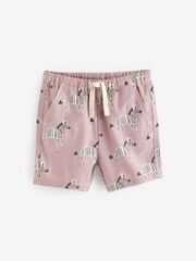 Lilac Zebra Linen Blend Pull-On Shorts (3mths-7yrs) - Image 5 of 7