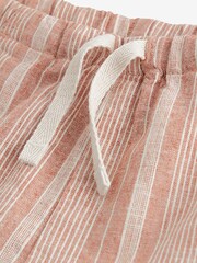 Rust Stripe Linen Blend Pull-On Shorts (3mths-7yrs) - Image 7 of 8