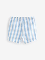 Blue Stripe Linen Blend Pull-On Shorts (3mths-7yrs) - Image 6 of 7