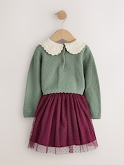 Green Knitted Jumper & Skirt Set (3mths-7yrs) - Image 2 of 5