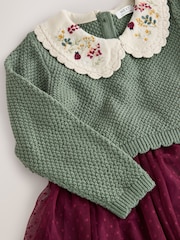 Green Knitted Jumper & Skirt Set (3mths-7yrs) - Image 5 of 5