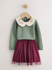 Green Knitted Jumper & Skirt Set (3mths-7yrs) - Image 6 of 10