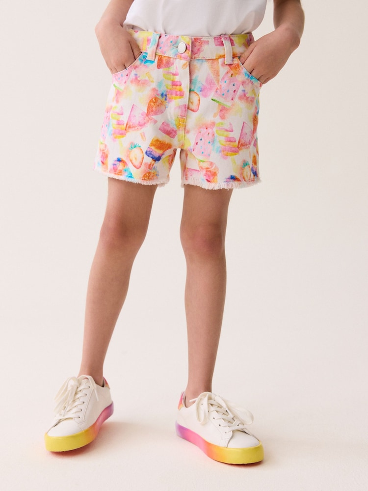 Multi Regular Length Frayed Edge Shorts (3-16yrs) - Image 1 of 6