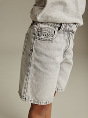 Grey Denim Longline Shorts (3-16yrs) - Image 4 of 7