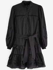 Mint Velvet Black Cut-Out Mini Shirt Dress - Image 7 of 7