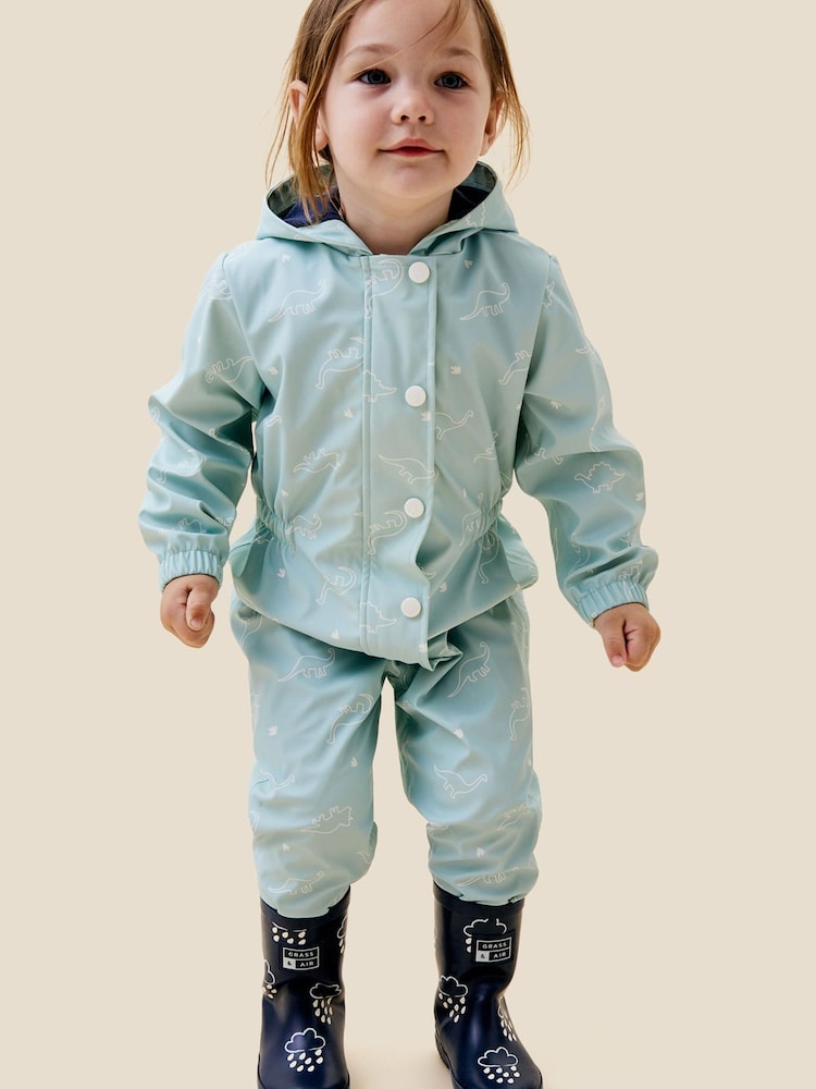 MORI Green Dinosaur Waterproof Puddlesuit - Image 1 of 6