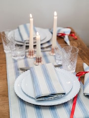 Avalon Home Set of 2 Mid Blue Stripe Napkins - Image 1 of 6