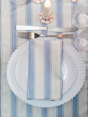 Avalon Home Set of 2 Mid Blue Stripe Napkins - Image 2 of 6