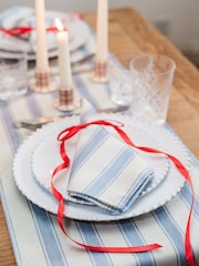 Avalon Home Set of 2 Mid Blue Stripe Napkins - Image 4 of 6