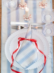 Avalon Home Set of 2 Mid Blue Stripe Napkins - Image 5 of 6