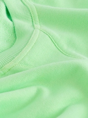 Apple Green Raw Hem Detail Washed Crew Neck Sweatshirt - Image 6 of 6