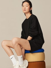 Black Raw Edge Washed Jersey Shorts - Image 2 of 6