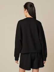 Black Raw Edge Washed Jersey Shorts - Image 3 of 6