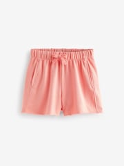 Grapefruit Pink Raw Edge Washed Jersey Shorts - Image 5 of 6