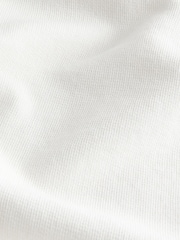 White Raw Hem Detail Washed Crew Neck 100% Cotton Sweatshirt - Image 5 of 5