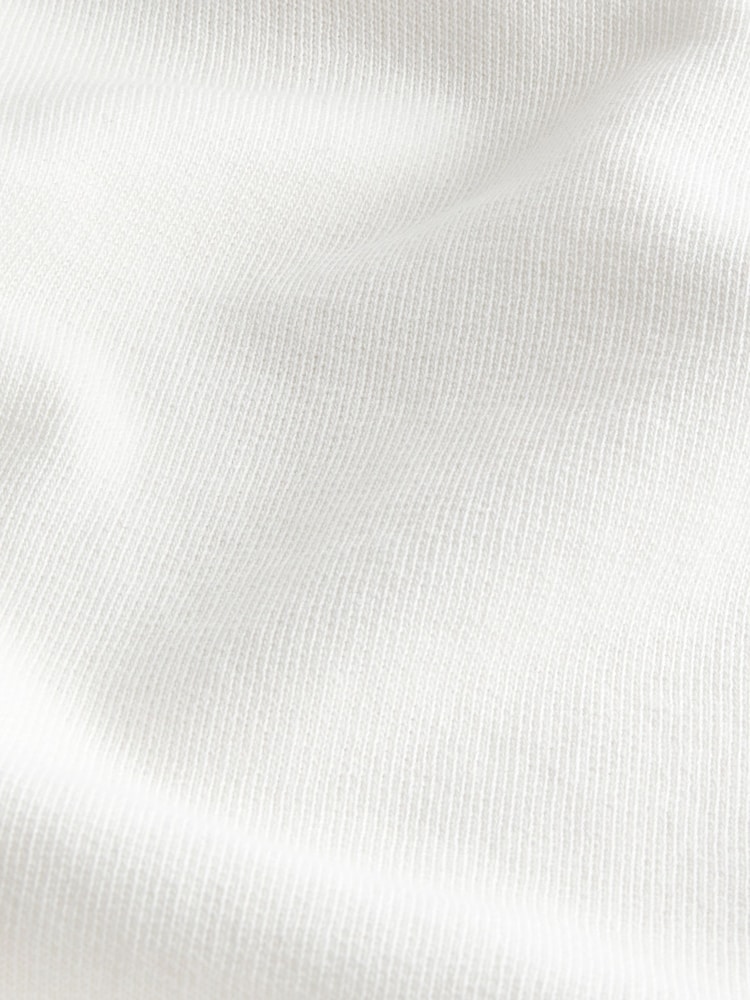 White Raw Hem Detail Washed Crew Neck 100% Cotton Sweatshirt - Image 5 of 5