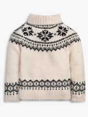 The Little Tailor Kids Snowflake Funnel Neck Chunky Christmas Jumper - Image 3 of 5