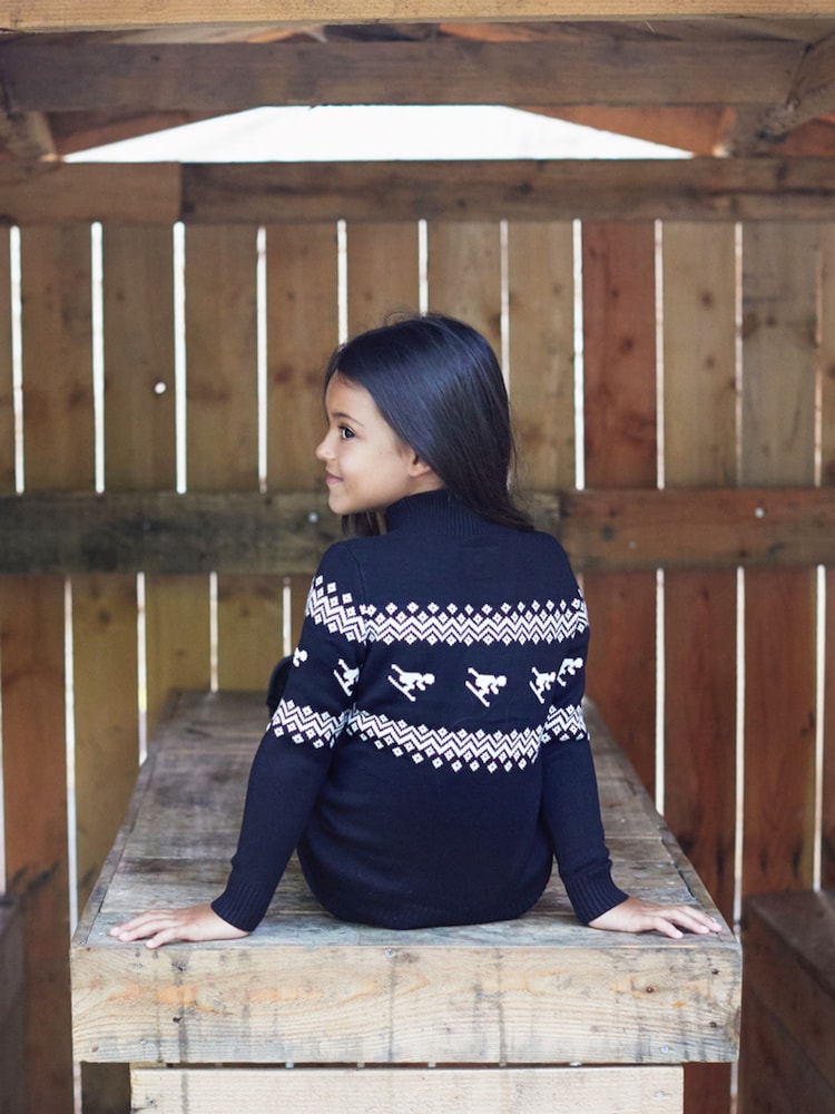 The Little Tailor Kids Slim Fit Ski Design Knitted Christmas Jumper - Image 1 of 5