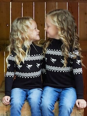 The Little Tailor Kids Slim Fit Ski Design Knitted Christmas Jumper - Image 3 of 5