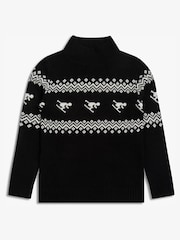 The Little Tailor Kids Slim Fit Ski Design Knitted Christmas Jumper - Image 4 of 5