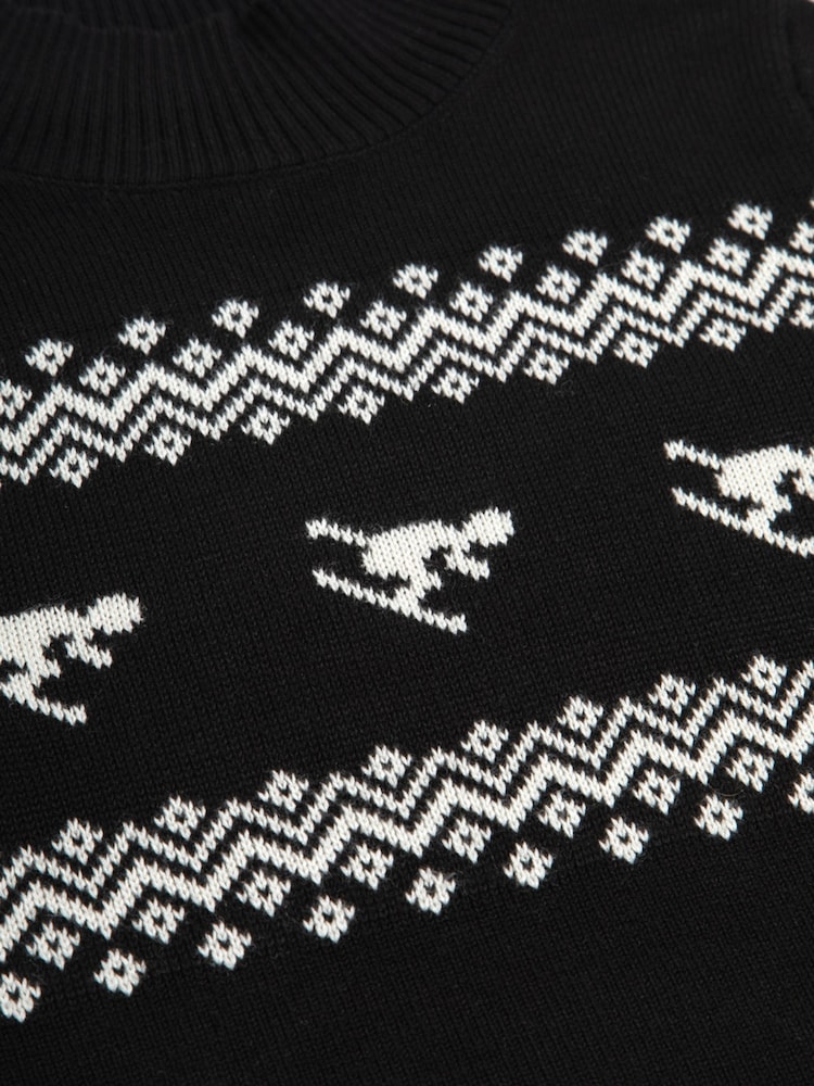 The Little Tailor Kids Slim Fit Ski Design Knitted Christmas Jumper - Image 5 of 5