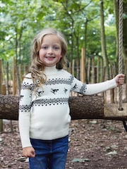 The Little Tailor Kids Slim Fit Ski Design Knitted Christmas Jumper - Image 1 of 8